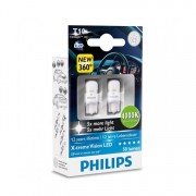 Лампа PHILIPS 12V W5W 4000К T10 белая X-treme Vision светодиод. 2шт.