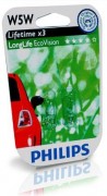 Лампа PHILIPS 12V W5W Longlife Eco Vision (W2.1x9.5d) (3-х кратный ресурс)